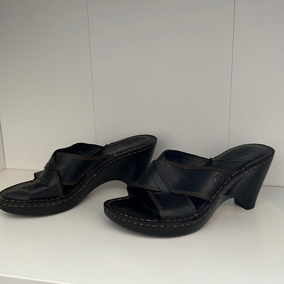 Born black wedge heels size 7 - Picture 1 of 8